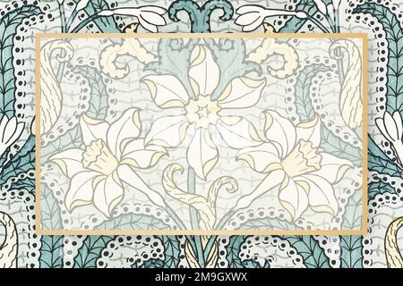 Vintage floral patterned frame vector Stock Vector