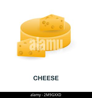 Cheese icon. 3d illustration from food market collection. Creative Cheese 3d icon for web design, templates, infographics and more Stock Vector