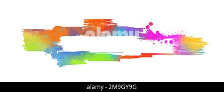 Abstraction colored blots. Rainbow colors. Frame for text with a brush. Vector illustration Stock Vector