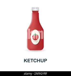 Ketchup icon. 3d illustration from food market collection. Creative Ketchup 3d icon for web design, templates, infographics and more Stock Vector