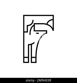 Fox icon in line art style for print and design.Vector illustration. Stock Vector