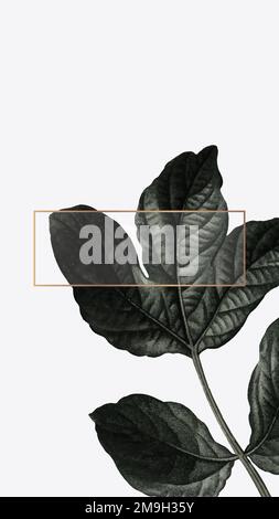 Golden floral leafy mobile phone wallpaper vector Stock Vector