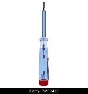 Indicator screwdriver, electrical tester, vector isolated illustration Stock Vector