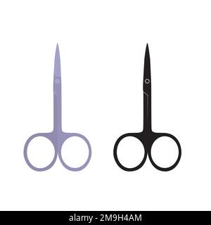 Scissors manicure hand care tool, vector illustration Stock Vector