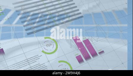 Composition of statistics over financial data processing Stock Photo