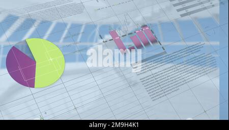 Composition of statistics over financial data processing Stock Photo