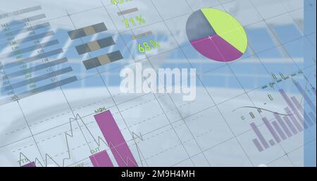 Composition of statistics over financial data processing Stock Photo