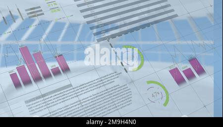 Composition of statistics over financial data processing Stock Photo