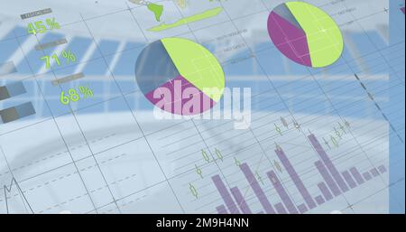 Composition of statistics over financial data processing Stock Photo