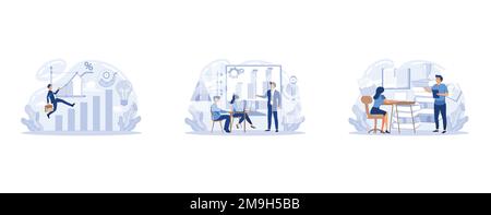 Help in professional development. Qualified employee training program. Learning for software development and growth. Agile project management devOps t Stock Vector