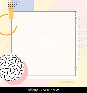Pastel Memphis Instagram ad background vector Stock Vector