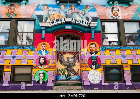View of colorful mural, Chicago, Illinois, USA Stock Photo