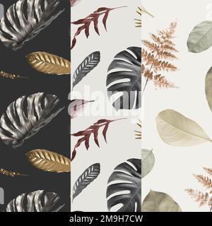 Tropical leaf seamless patterned background vector Stock Vector