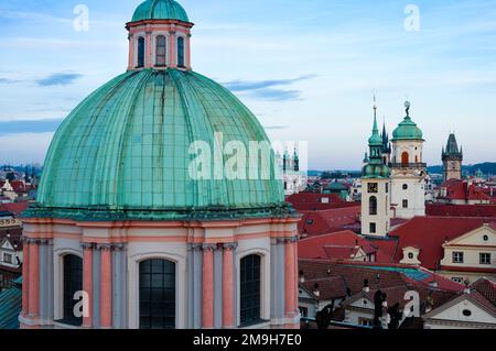 Close up of dome of Saint Francis of Assisi Church, Prague, Czech Republic Stock Photo