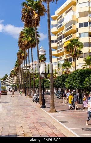 Promenade overlooking La Fontanilla Beach,  Av. Duque de Ahumada, Marbella, Spain Stock Photo