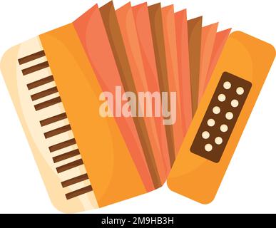 Isolated colored accordion musical instrument Vector Stock Vector