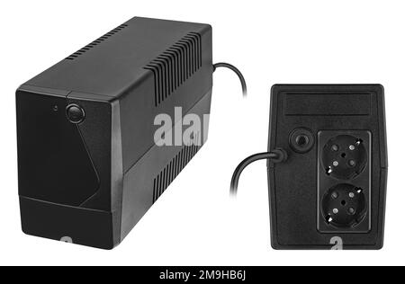 uninterruptible power supply for a computer, isolated on a white background Stock Photo