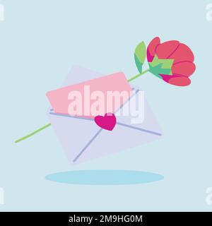 valentines day gift flat vector illustration. Cute gift valentine illustration. cute chocolate illustration. Stock Vector