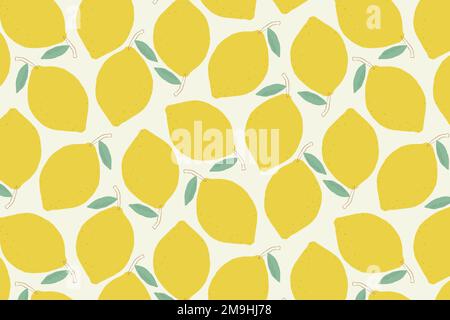 Vector seamless lemon pattern pastel background Stock Vector
