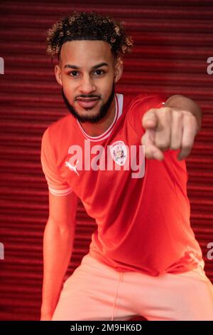 Barry Cotter signs for Barnsley on a 3.5 year deal at Oakwell, Barnsley, United Kingdom. 18th Jan, 2023. (Photo by Mark Cosgrove/News Images) in Barnsley, United Kingdom on 1/18/2023. (Photo by Mark Cosgrove/News Images/Sipa USA) Credit: Sipa USA/Alamy Live News Stock Photo