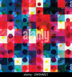 grunge square seamless pattern Stock Vector