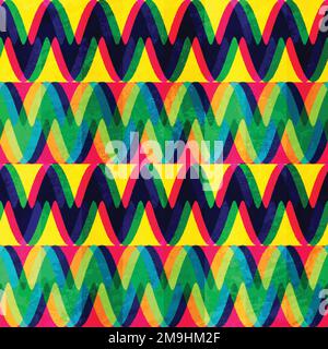 zigzag seamless pattern with grunge effect Stock Vector