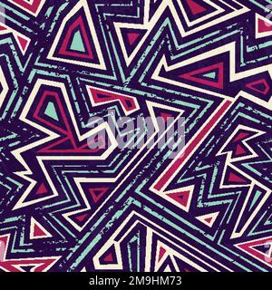 ancient maze seamless pattern with grunge effect Stock Vector