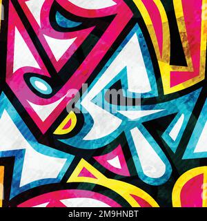 bright music seamless pattern with grunge effect Stock Vector