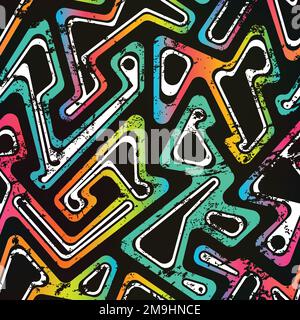 music seamless pattern with grunge effect Stock Vector
