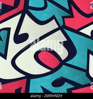graffiti geometric seamless pattern Stock Vector