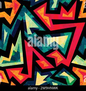 african geometric seamless pattern with grunge effect Stock Vector