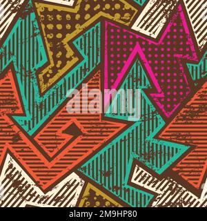 hipster cloth seamless pattern with grunge effect Stock Vector