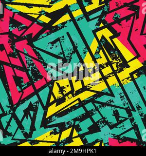 urban spiral seamless pattern with grunge effect Stock Vector