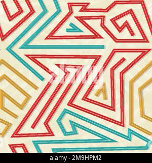 retro lines seamless pattern with grunge effect Stock Vector