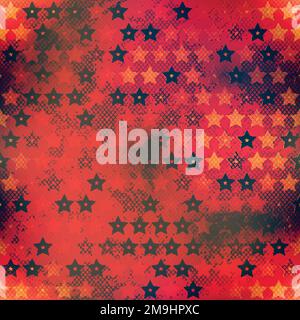 grunge star seamless texture Stock Vector