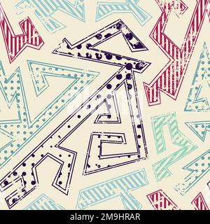 cloth seamless pattern with grunge effect Stock Vector