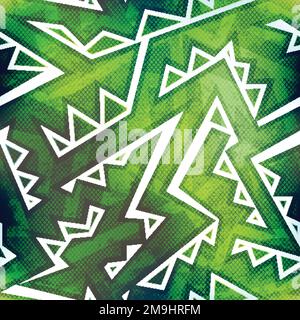 green graffiti seamless pattern with grunge effect Stock Vector