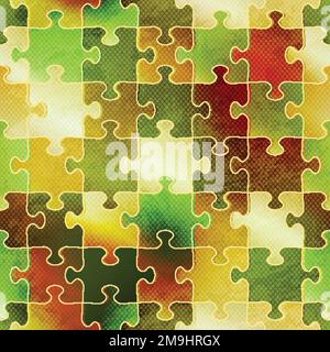 grunge puzzle seamless pattern Stock Vector