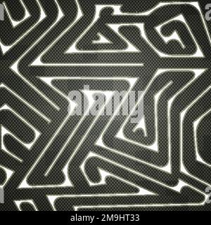 monochrome tech labyrinth background Stock Vector