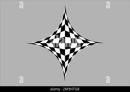 Chessboard pattern with distorted squares. Stock Vector