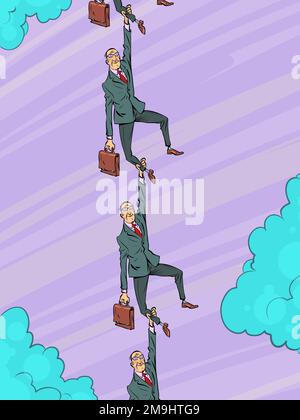 Businessman holding on to a businessman. Business chain of decision making and leadership. Teamwork Stock Vector