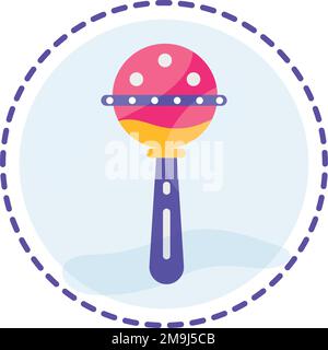 Isolated colored baby shaker toy icon Flat design Vector Stock Vector