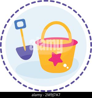 Isolated colored sand bucket toy icon Flat design Vector Stock Vector