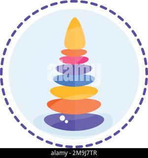 Isolated colored stack pyramid toy icon Flat design Vector Stock Vector