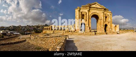 Roman Arch, Jerash, the Gerasa of Antiquity, Jordan Stock Photo