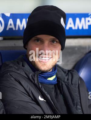 Predrag Rajkovic of RCD Mallorca during the Copa del Rey match between Real Sociedad and RCD Mallorca at Reale Arena Stadium on January 17, 2023, in S Stock Photo