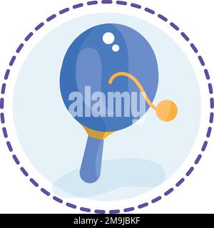 Isolated colored ping pong racket toy icon Flat design Vector Stock Vector
