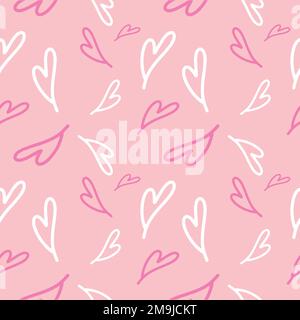 Valentine's seamless pattern vector doodle background digital paper illustration for web and print Stock Vector