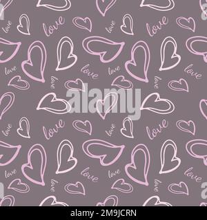 Valentine's seamless pattern vector doodle background digital paper illustration for web and print Stock Vector