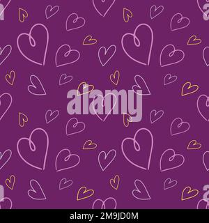 Valentine's seamless pattern vector doodle background digital paper illustration for web and print Stock Vector
